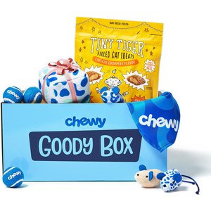 Goody Box Chewy Cat Toys, Treats, & Bandana