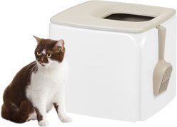 IRIS Large Premium Square Top Entry Cat Litter Box & Scoop