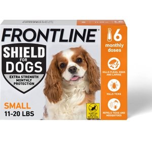 Frontline Shield Flea & Tick Treatment for Small Dogs, 11 - 20 lbs, 6 doses (6-Month Protection)