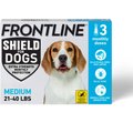 Frontline Shield Flea & Tick Treatment for Medium Dogs, 21 - 40 lbs, 3 doses (3-Month Protection)