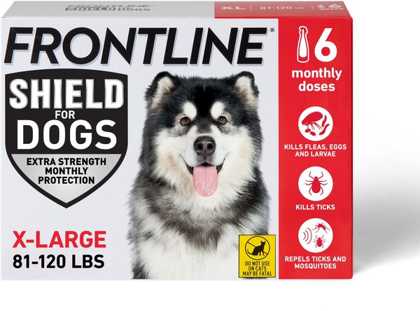 Frontline Shield Flea & Tick Treatment for Extra Large Dogs, 81 - 120 lbs, 6 doses (6-Month Protection) slide 1 of 12