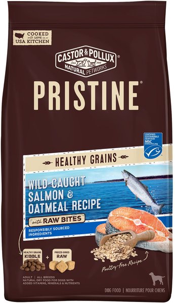 Castor & Pollux Pristine Healthy Grains Wild-Caught Salmon & Oatmeal Recipe Dry Dog Food, 18-lb bag slide 1 of 8