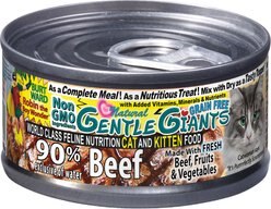 Gentle Giants Natural Non-GMO Beef Grain-Free Cat & Kitten Canned Cat Food, 3-oz, case of 24