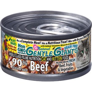 GENTLE GIANTS Natural Non GMO Beef Grain Free Cat Kitten Canned Cat Food 3 oz case of 24 Chewy