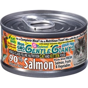 Gentle Giants Natural Non-GMO Salmon Grain-Free Cat & Kitten Canned Cat Food, 3-oz, case of 24
