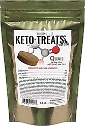 Ketogenic Pet Food Keto Quail Dog & Cat Treats, 4.9-oz bag
