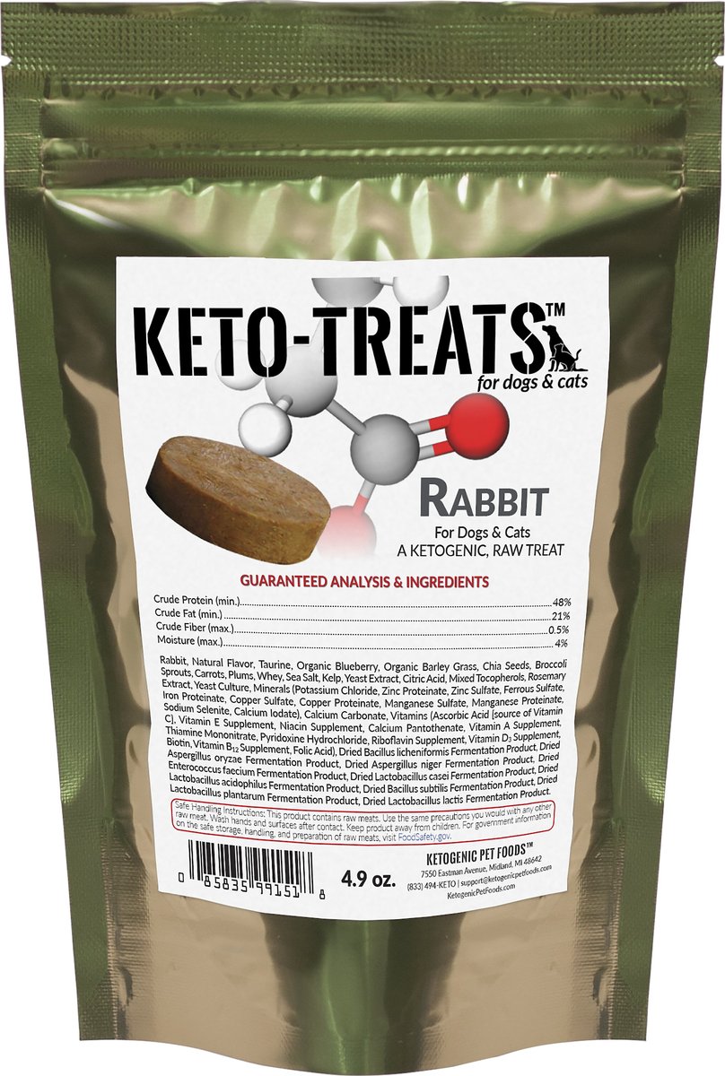 KETOGENIC PET FOOD Keto Rabbit FreezeDried Dog & Cat Treats, 4.9oz