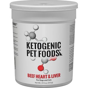 Ketogenic Pet Food Beef Heart & Liver Freeze-Dried Dog & Cat Food, 19.5-oz canister