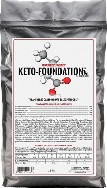 Ketogenic Pet Food Keto Foundation Dog & Cat Dry Food, 18-lb bag slide 1 of 1