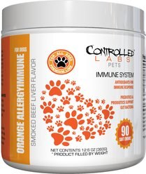 Controlled Labs Pets Orange Allergy Immune System Smoked Beef Flavor Soft Chews Dog Supplement, 90 count