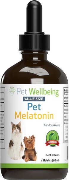 Pet Wellbeing Pet Melatonin Bacon Flavored Liquid Calming Supplement for Dogs, 4-oz bottle slide 1 of 4
