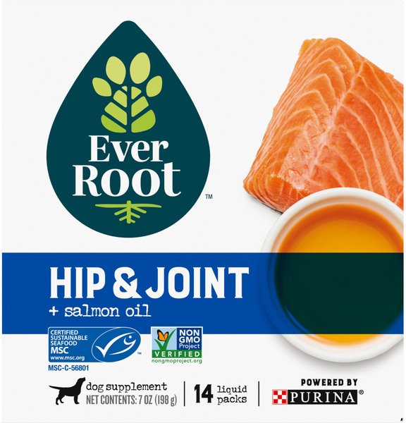 EverRoot by Purina Hip & Joint + Salmon Oil Liquid Dog Supplement, 0.5-oz, case of 14 slide 1 of 10