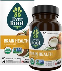 EverRoot by Purina Brain Health + Coconut Oil Chewable Tablets Dog Supplement, 60 count