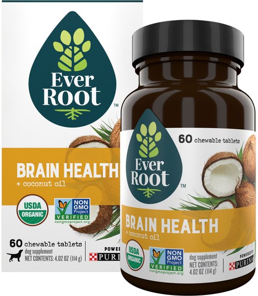 EverRoot by Purina Brain Health + Coconut Oil Chewable Tablets Dog Supplement, 60 count slide 1 of 10