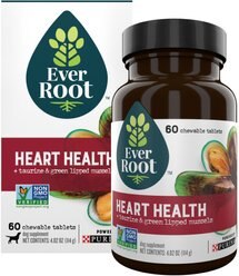 EverRoot by Purina Heart Health + Taurine & Green Lipped Mussels Chewable Tablets Dog Supplement, 60 count