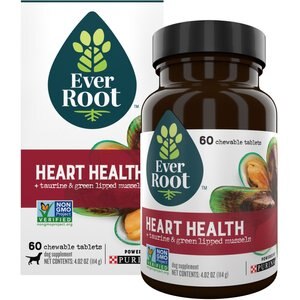 EverRoot by Purina Heart Health + Taurine & Green Lipped Mussels Chewable Tablets Dog Supplement, 60 count