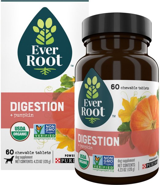 EverRoot by Purina Digestion + Pumpkin Chewable Tablets Dog Supplement, 60 count slide 1 of 10