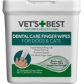 Vet's Best Dental Care Finger Wipes Dog & Cat Dental Wipes, 50 count