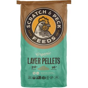 Scratch and Peck Feeds Organic Chicken & Duck Feed Layer Pellets 16% Protein, 25-lb bag
