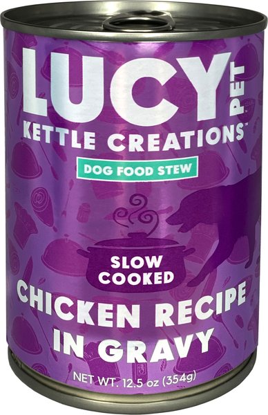Lucy Pet Products Kettle Creations Chicken & Salmon Recipe in Gravy Wet Dog Food, 12.5-oz can, case of 12