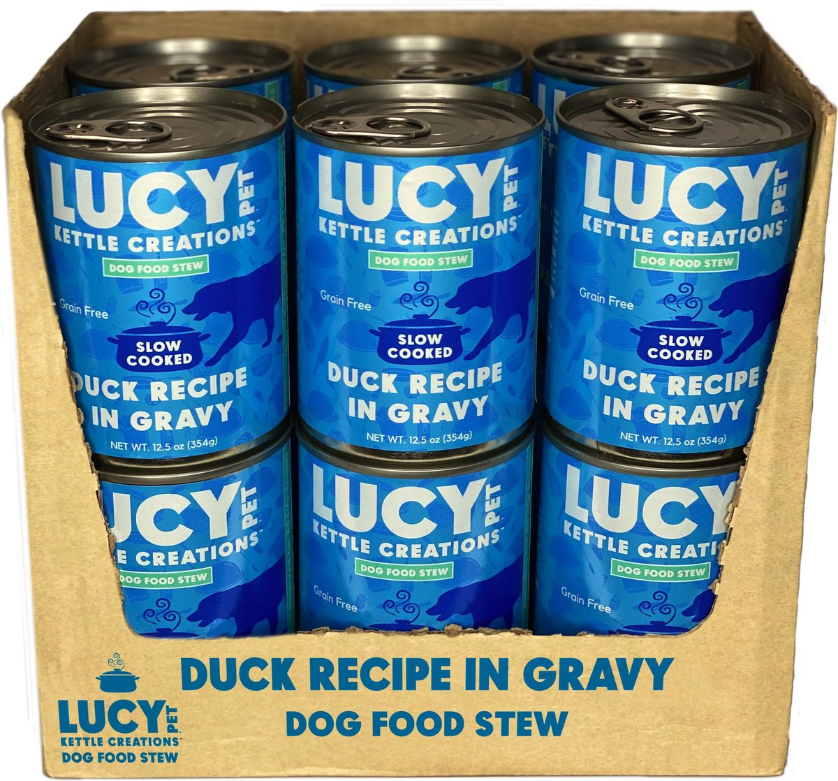 Lucy Pet Products Kettle Creations Duck Recipe in Gravy Wet Dog Food, 12.5-oz can, case of 12