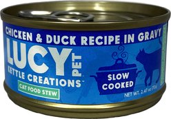 Lucy Pet Products Kettle Creations Chicken & Duck Recipe in Gravy Wet Cat Food, 2.47-oz can, case of 12