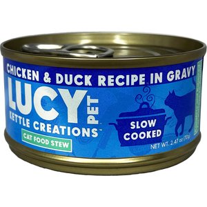 Lucy Pet Products Kettle Creations Chicken & Duck Recipe in Gravy Wet Cat Food, 2.47-oz can, case of 12