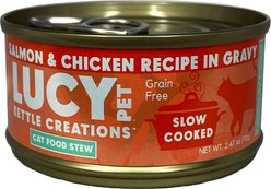 Lucy Pet Products Kettle Creations Salmon & Chicken Recipe in Gravy Wet Cat Food, 2.47-oz can, case of 12