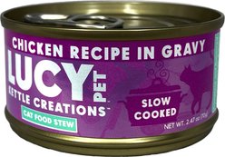 Lucy Pet Products Kettle Creations Chicken Recipe in Gravy Wet Cat Food, 2.47-oz can, case of 12