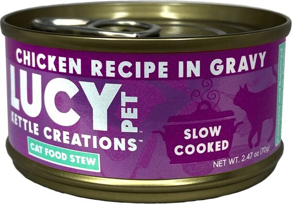 Lucy Pet Products Kettle Creations Chicken Recipe in Gravy Wet Cat Food, 2.47-oz can, case of 12 slide 1 of 7