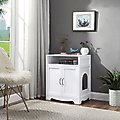 Unipaws Enclosed Cat Litter Box, White