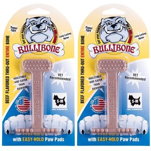 BulliBone Nylon Beef Flavor Dental Dog Chew Toy, Small, 2 count