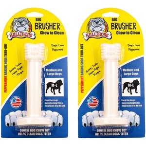 BulliBone Brusher Dental Dog Chew Toy, Large, 2 count