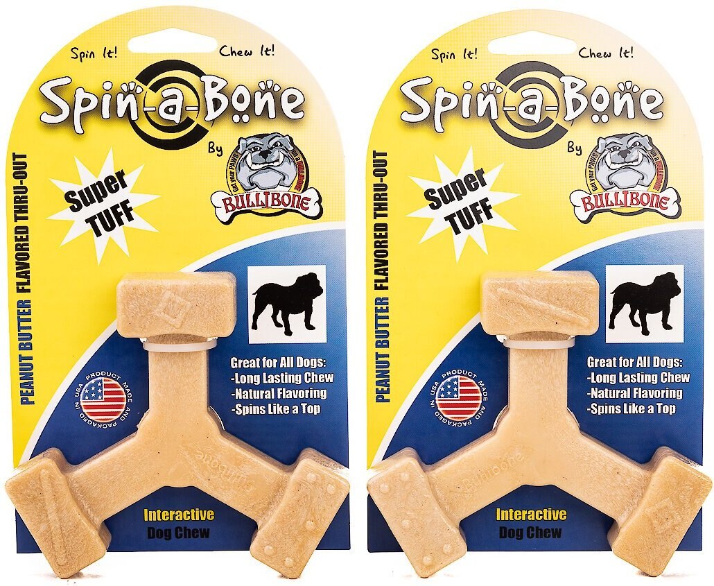 BulliBone Spin-a-Bone Peanut Butter Flavor Dog Chew Toy