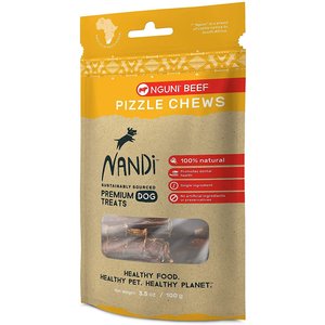 Nandi Nguni Beef Pizzle Chews Dog Treats, 3.5-oz bag