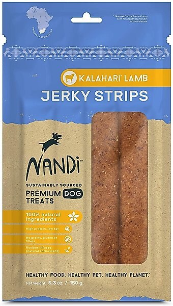 Nandi Kalahari Lamb Jerky Strips Dog Treats, 5.3-oz bag slide 1 of 7
