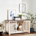 Frisco "Broadway" Dog Crate Credenza & Mat Kit, White, 53 x 24.3 x 27 inches
