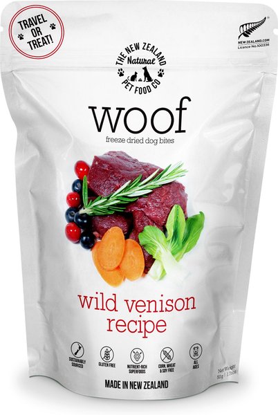 View of THE NEW ZEALAND NATURAL PET FOOD CO. Woof Wild Venison Recipe Grain ...