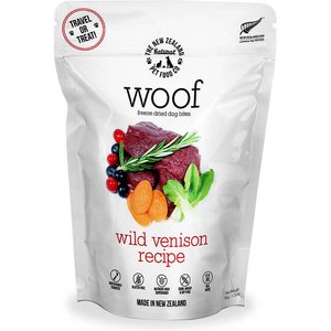 The New Zealand Natural Pet Food Co. Woof Wild Venison Recipe Grain-Free Freeze-Dried Dog Treats, 1.76-oz bag