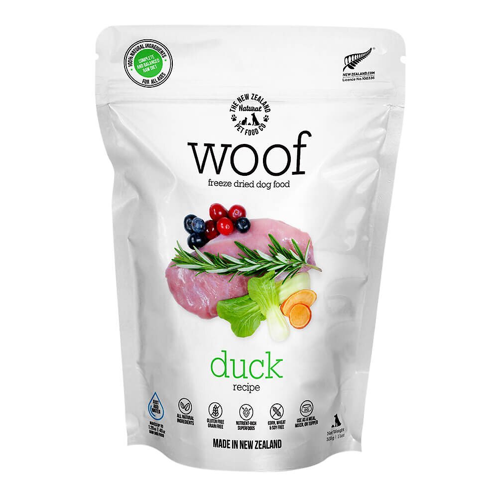 THE NEW ZEALAND NATURAL PET FOOD CO. Woof Duck Recipe GrainFree Freeze