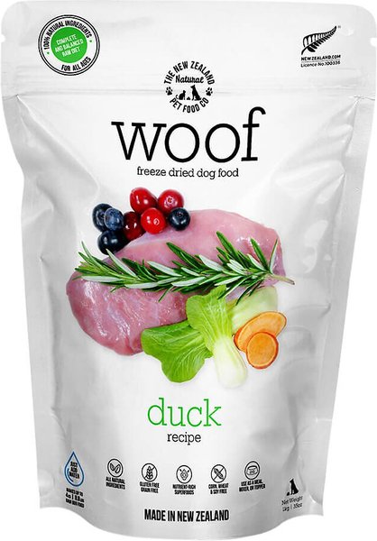 The New Zealand Natural Pet Food Co. Woof Duck Recipe Grain-Free Freeze-Dried Dog Food, 35-oz bag slide 1 of 3