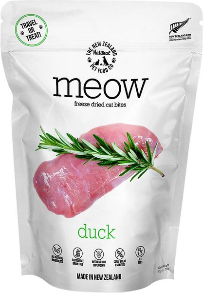 The New Zealand Natural Pet Food Co. Meow Duck Grain-Free Freeze-Dried Cat Treats, 1.76-oz bag slide 1 of 3