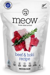 The New Zealand Natural Pet Food Co. Meow Beef & Hoki Grain-Free Freeze-Dried Cat Food, 9-oz bag