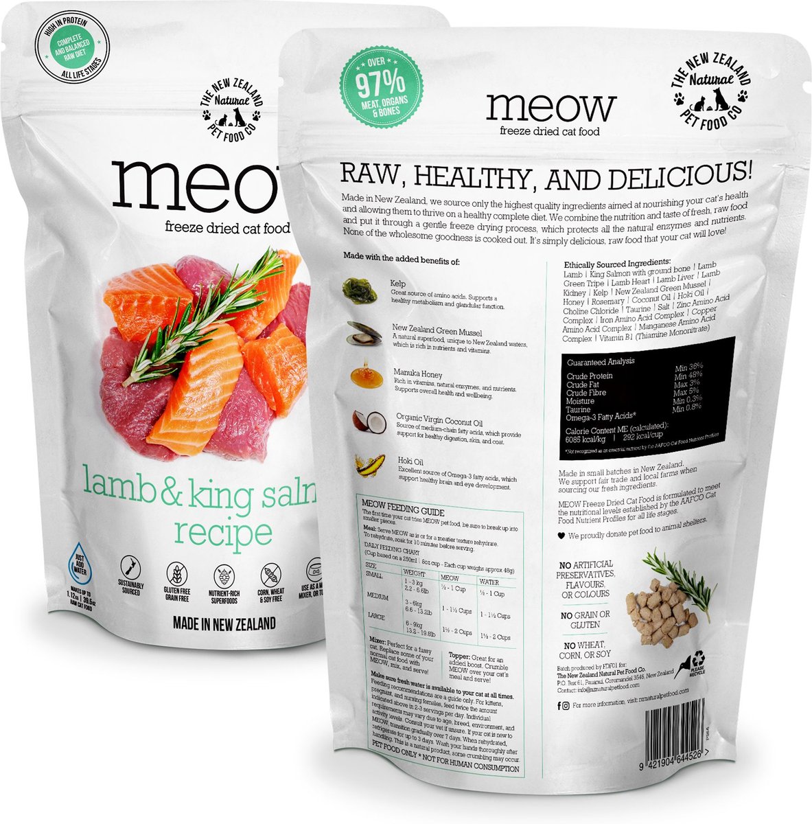 THE NEW ZEALAND NATURAL PET FOOD CO. Meow Lamb & King Salmon GrainFree