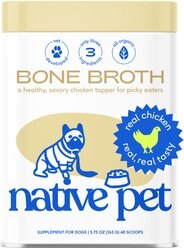 Native Pet Organic Chicken Bone Broth Powder Dog & Cat Food Topper, 5.75-oz can