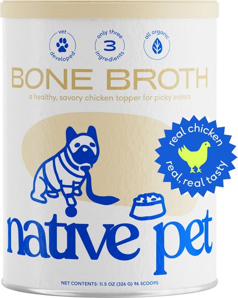 Native Pet Organic Chicken Bone Broth Powder Dog & Cat Food Topper, 11.5 oz slide 1 of 8