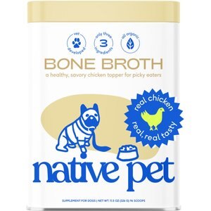 Native Pet Organic Chicken Bone Broth Powder Dog & Cat Food Topper, 11.5 oz