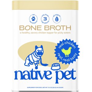 Native Pet Organic Chicken Bone Broth Powder Grain-Free Dog Food Topper, 11.5-oz