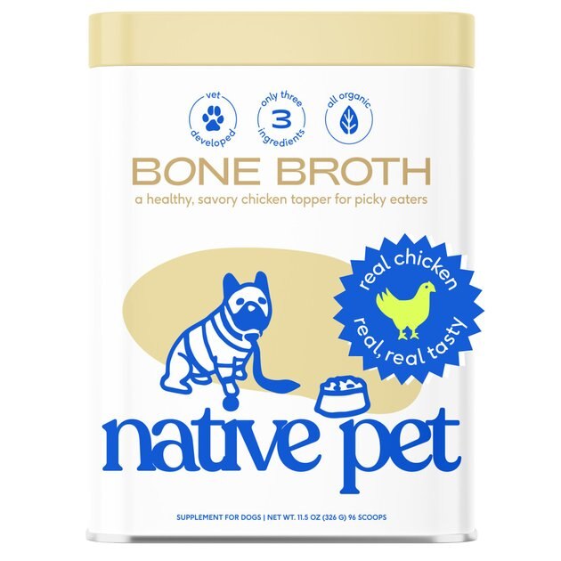 NATIVE PET Organic Chicken Bone Broth Powder Dog & Cat Food Topper, 11. ...