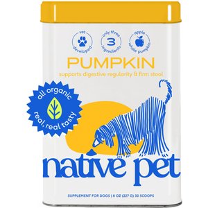 Native Pet Organic Pumpkin Fiber & Diarrhea Relief Powder Dog Supplement, 8 oz.